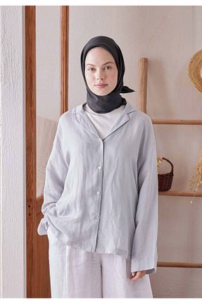 شال طوسی زنانه ابریشم Fresh - کد 723094915