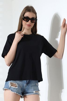 تیشرت مشکی زنانه Relaxed LITTLEMOON - کد 925958506
