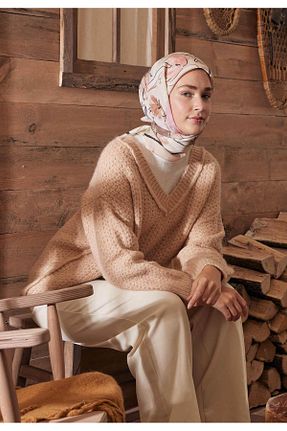 روسری قهوه ای پلی استر Fresh - کد 824069319
