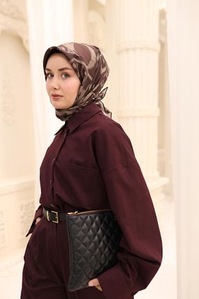 روسری قهوه ای İpek Tivil Silk Home - کد 922683723