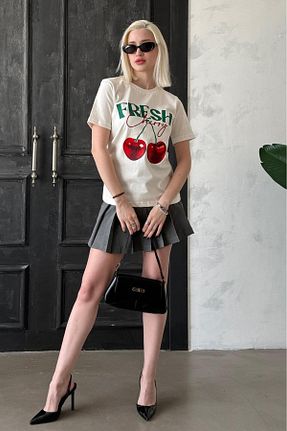تیشرت نباتی زنانه رگولار Madmext - کد 925970152