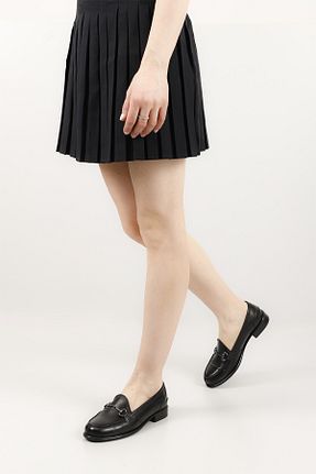 کفش کژوال مشکی زنانه چرم خالص GÖNDERİ(R) - کد 792599444