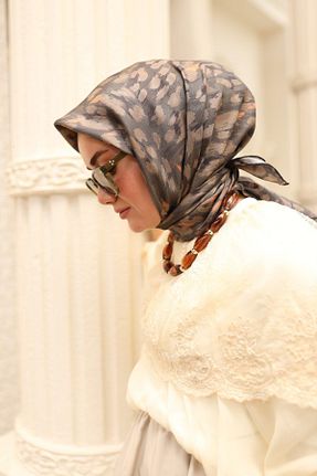 روسری طوسی İpek Tivil Silk Home - کد 875987487