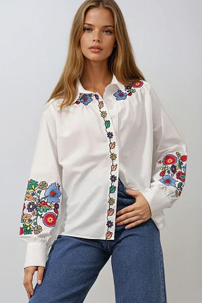پیراهن سفید زنانه رگولار VAGGON - کد 925974383