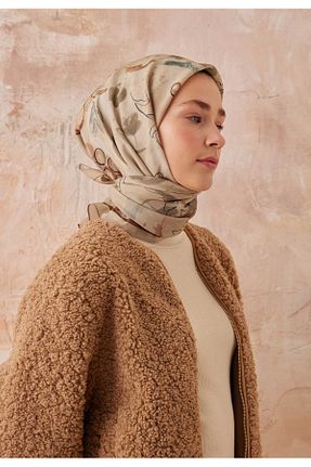روسری قهوه ای 90 x 90 Fresh - کد 812883504