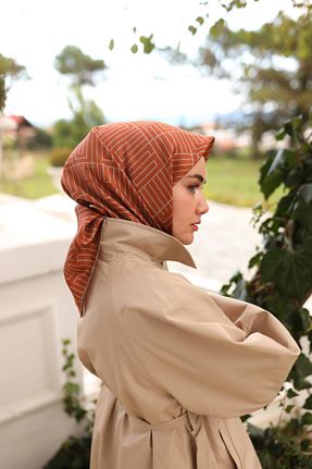 روسری قهوه ای İpek Tivil Silk Home - کد 872166082