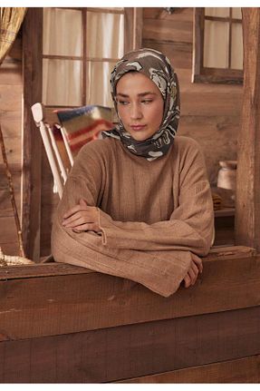 روسری طوسی پلی استر Fresh - کد 812879809