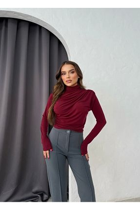 بلوز زرشکی زنانه ساده peri tower - کد 882453618