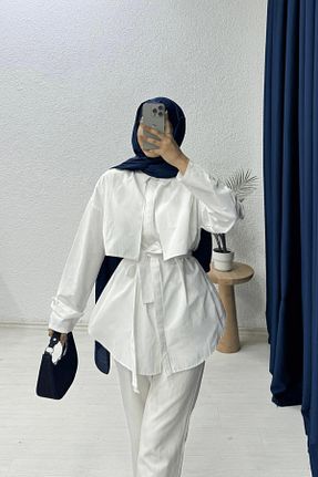 پیراهن سفید زنانه اورسایز lurex moda - کد 926002201