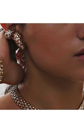 گوشواره غضروفی جواهر زرد زنانه روکش طلا gaila design - کد 925983990