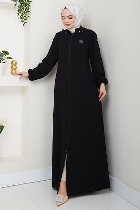 مانتو بلند حجاب مشکی زنانه hafsamina - کد 925998406
