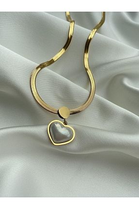 گردنبند استیل ( فولاد ) زرد زنانه استیل ضد زنگ ESMERAY STEEL - کد 926016396