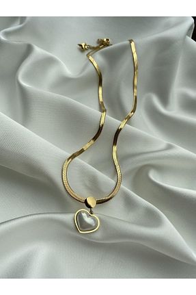گردنبند استیل ( فولاد ) زرد زنانه استیل ضد زنگ ESMERAY STEEL - کد 926016396