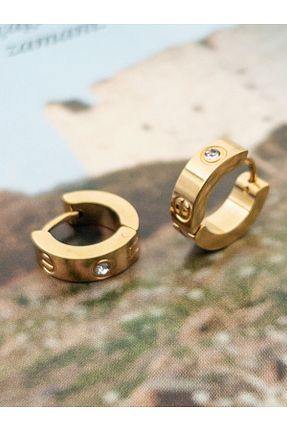 گوشواره استیل (فولاد) زرد زنانه استیل ضد زنگ Siya Silver - کد 926008410