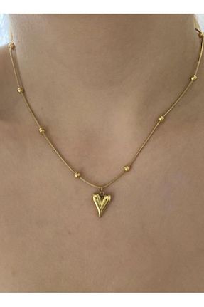 گردنبند استیل ( فولاد ) زرد زنانه استیل ضد زنگ ESMERAY STEEL - کد 926015727