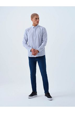 شلوار جین سرمه ای مردانه پاچه تنگ Loft - کد 926034435