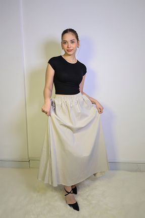دامن بژ زنانه پارچه Zec Style - کد 925744552