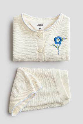 ست بالاتنه و پائین تنه سفید بچه گانه رگولار H&M - کد 926170337