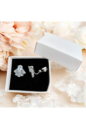 گوشواره جواهر متالیک زیرکن 1PARÇAMAVİ - کد 926070422