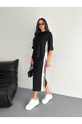 ست بالاتنه و پائین تنه مشکی زنانه بافت sportiness - کد 926067636