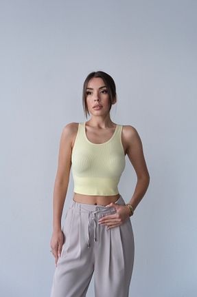 نیم تنه اسپرت زرد زنانه لیکرا Somut istanbul - کد 926183345