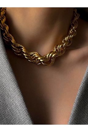 گردنبند جواهر طلائی زنانه برنجی Finery by Nerrs - کد 778501447