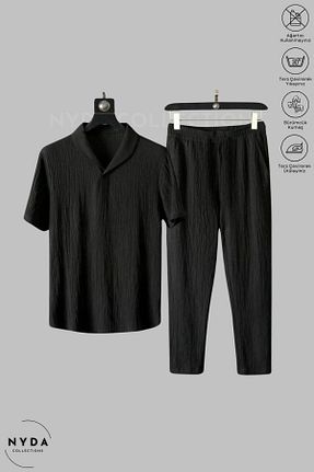ست بالاتنه و پائین تنه مشکی زنانه بافتنی Nyda Collections - کد 900791366