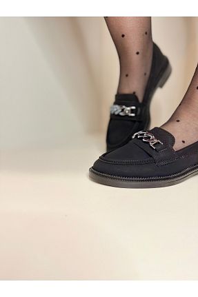 کفش لوفر مشکی زنانه نبوک AHOORA SHOE - کد 901361816
