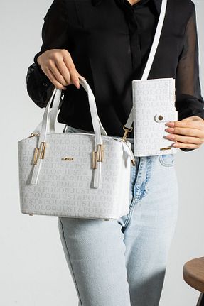 کیف دوشی سفید زنانه چرم مصنوعی Just Polo - کد 926093926