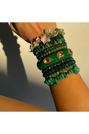 دستبند استیل (فولاد) سبز زنانه استیل ضد زنگ neslyaccessories - کد 922870489