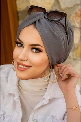کلاه شنای حجاب طوسی زنانه Aişe Tesettür - کد 926151597
