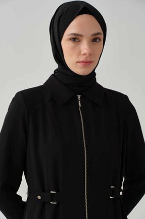 مانتو بلند حجاب مشکی زنانه Tuğba - کد 927215737