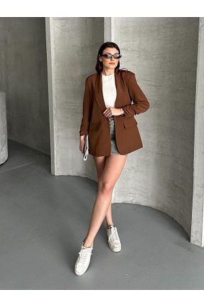 کت قهوه ای زنانه رگولار FERZOLAİO - کد 926160900