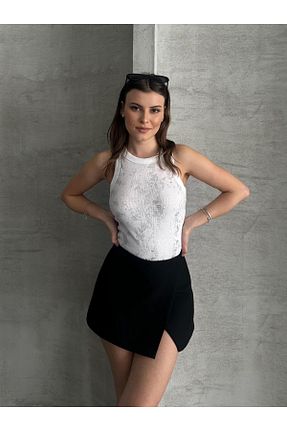 بلوز سفید زنانه چاپی FERZOLAİO - کد 926161053