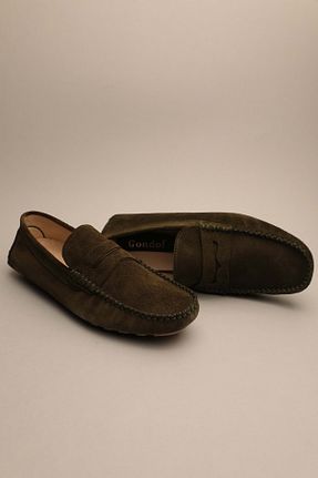 کفش لوفر خاکی مردانه چرم خالص Gondol - کد 926174725