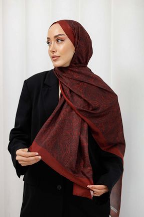 شال زرشکی زنانه پنبه پلی استر QASSA SHAL - کد 924666074