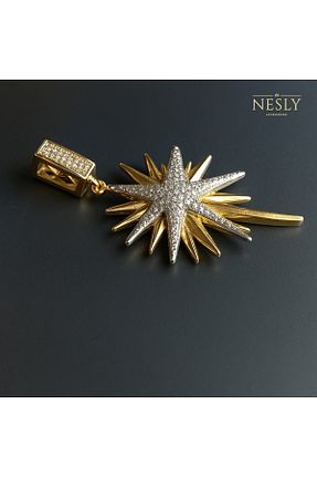 گردنبند استیل ( فولاد ) سفید زنانه روکش طلا neslyaccessories - کد 857500004