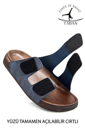 دمپائی سرمه ای مردانه چرم مصنوعی sermoda - کد 926213873