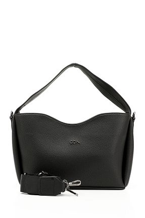 کیف دوشی مشکی زنانه چرم مصنوعی GÖNDERİ(R) - کد 926232906