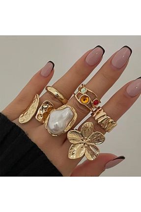 انگشتر جواهر زرد زنانه فلزی Girift Vintage - کد 926236434