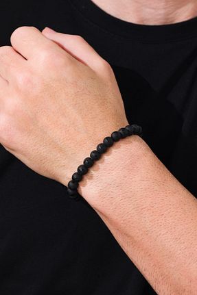 دستبند جواهر مشکی مردانه سنگ طبیعی EG Jewels Atelier - کد 926231213