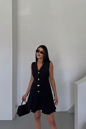 ست بالاتنه و پائین تنه مشکی زنانه بافتنی MAGGAZA - کد 926348770