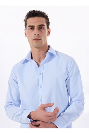 پیراهن آبی مردانه یقه پیراهنی FABRIKA COMFORT - کد 926265000