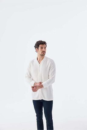 پیراهن سفید مردانه رگولار Jakamen - کد 926303238