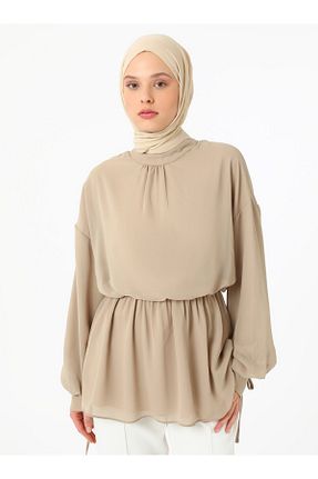 بلوز حجاب قهوه ای زنانه رگولار Refka - کد 926317168