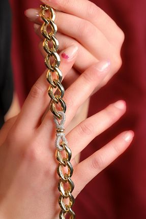 دستبند طلا سبز زنانه 14 عیار GÜLENLER ALTIN - کد 896297368