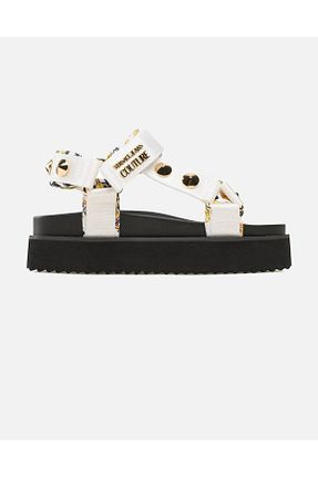 صندل سفید زنانه پاشنه تخت Versace - کد 926339540