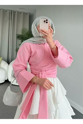 پیراهن صورتی زنانه رگولار Bahar Altundemir - کد 926339874