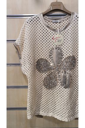 بلوز بژ زنانه گلدار Park Moda - کد 926337828