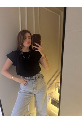 تیشرت مشکی زنانه Relaxed Chamakh - کد 926510038